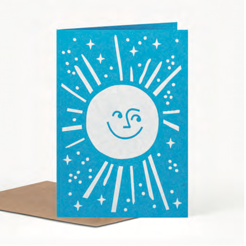 Card: Moon face, by Pirrip Press