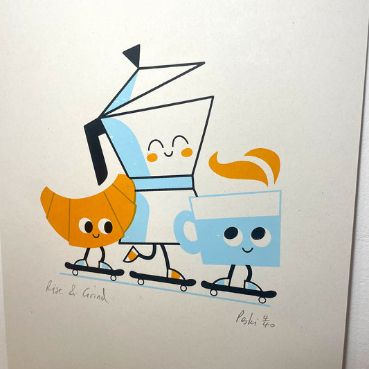 Print: Rise & Grind — by Peski Studio