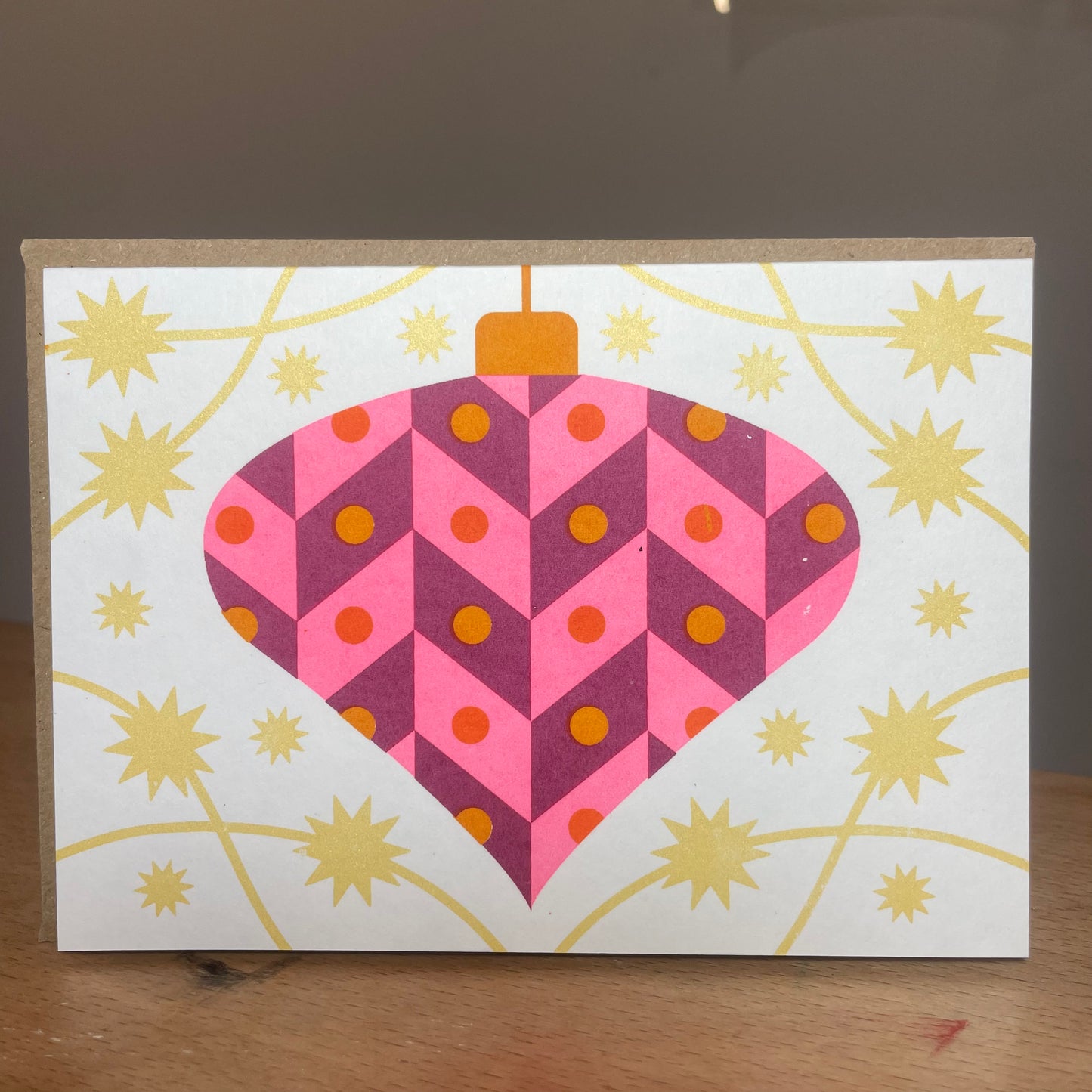 Card: Bauble pink, by Jade Harding