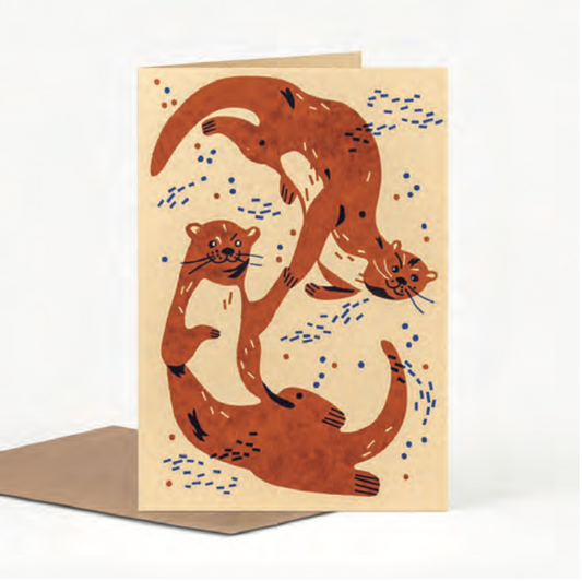 Card: Otters, by Pirrip Press
