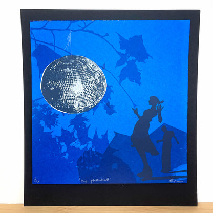 Print: Tiny Glitterball Moon — by Anna Marrow