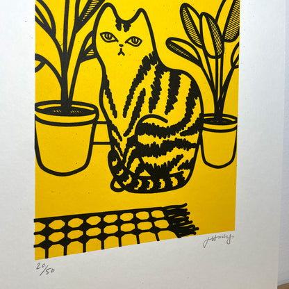 Print: Yellow Cat — by Jade Harding