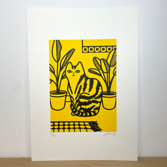 Print: Yellow Cat — by Jade Harding