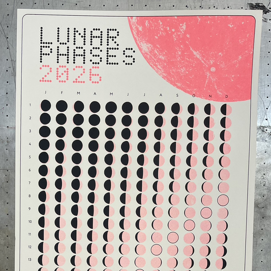 Print: 'Moon calendar 2026' — by Studio Lazy