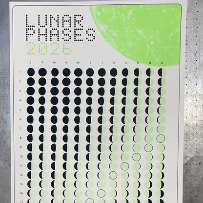 Print: 'Moon calendar 2026' — by Studio Lazy