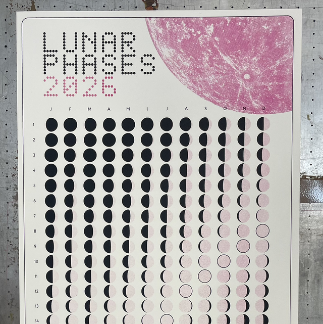 Print: 'Moon calendar 2026' — by Studio Lazy