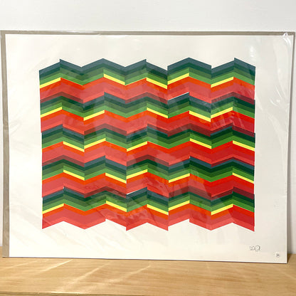 Print: Zig-zag, red — by Dave Hall