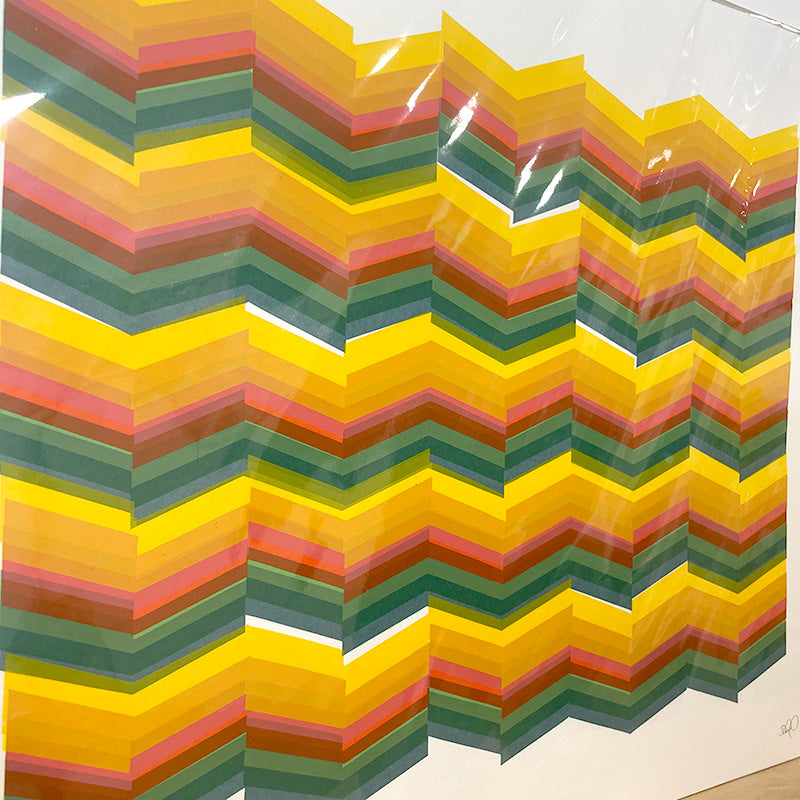 Print: Zig-zag, yellow — by Dave Hall