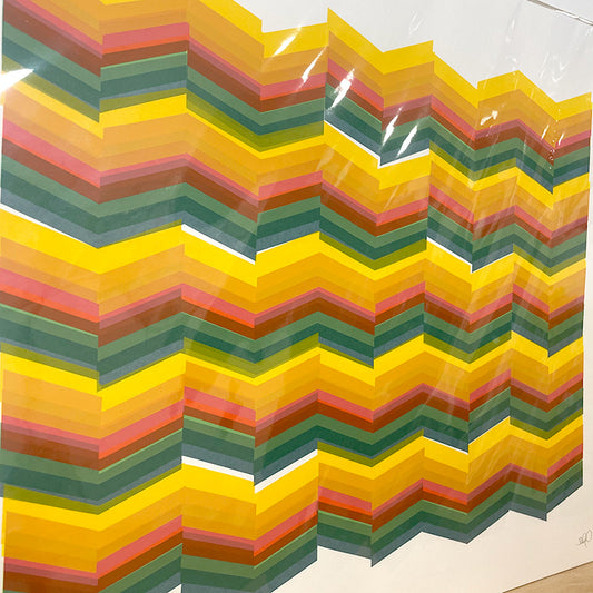 Print: Zig-zag, yellow — by Dave Hall
