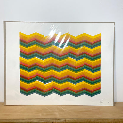 Print: Zig-zag, yellow — by Dave Hall