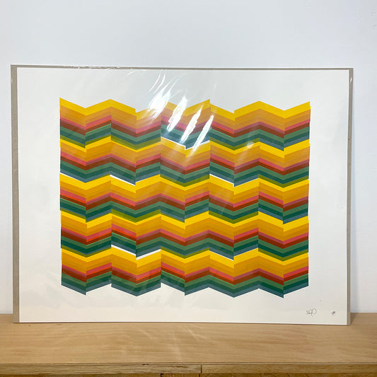 Print: Zig-zag, yellow — by Dave Hall