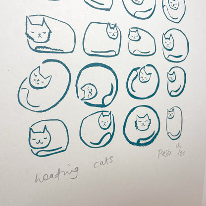 Print: Heating Cats — by Peski Studio