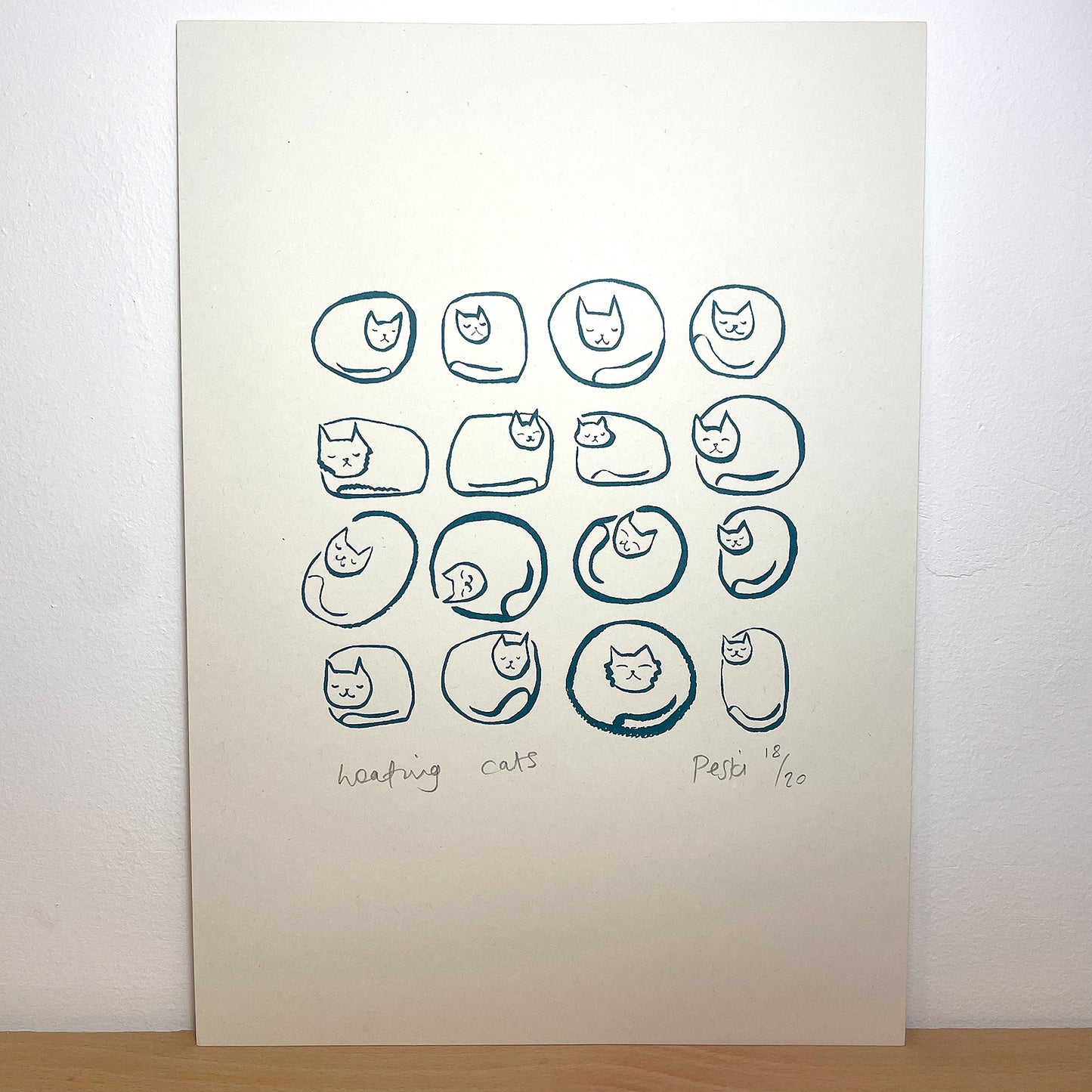 Print: Heating Cats — by Peski Studio