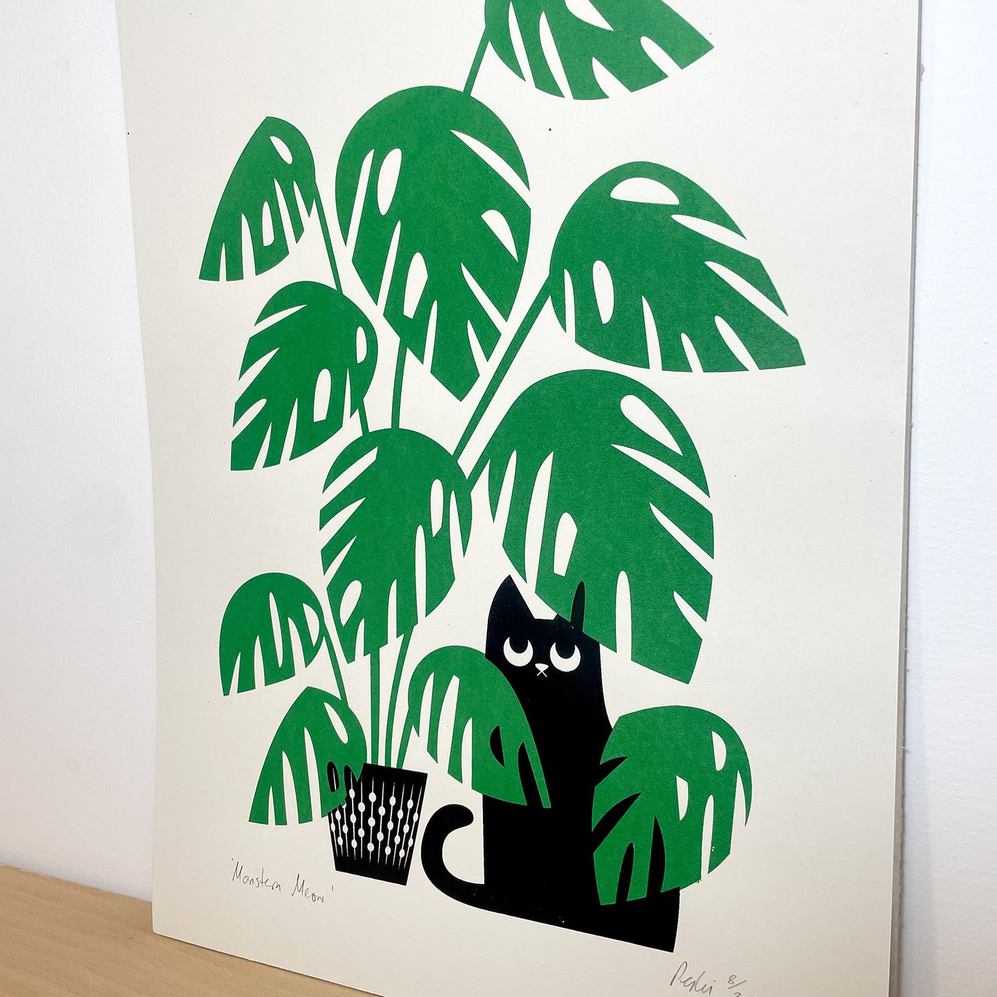 Print: Monstera Meow — by Peski Studio